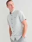 Tarnish Layer Dotted Short Sleeve Shirt, White product photo