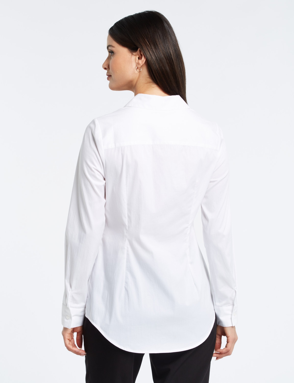 Women's Long Sleeve Utility Button-Down Shirt - Ava & Viv™ White 4X