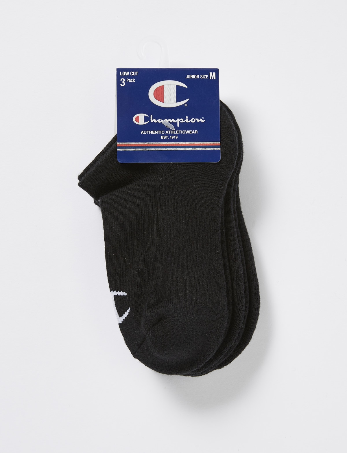 Champion Men's 6 Pack Low Cut Sock, Black, Shoe Size 12-14