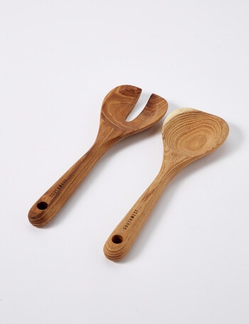 SouthWest Teak Salad Server, Set-of-2, Natural product photo