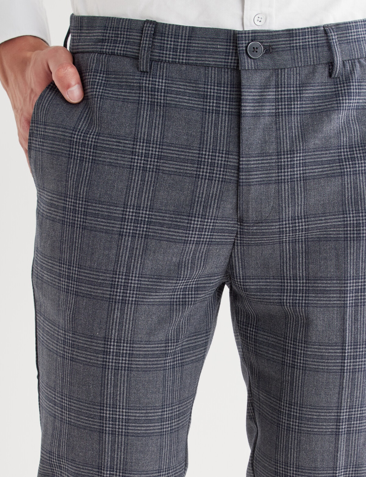 Buy CELIO Mens Slim Fit Check Trousers | Shoppers Stop