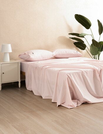 Linen House 375TC Cotton Percale Sheet Set, Rose product photo