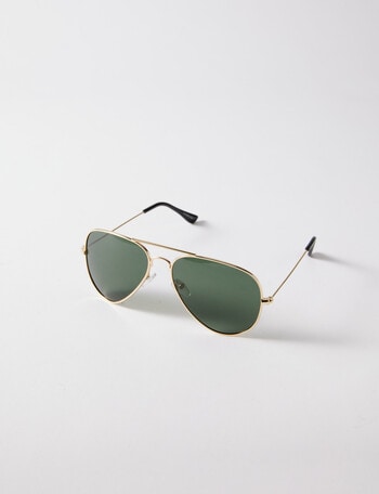 Gasoline Aviator Sunglasses, Gold product photo