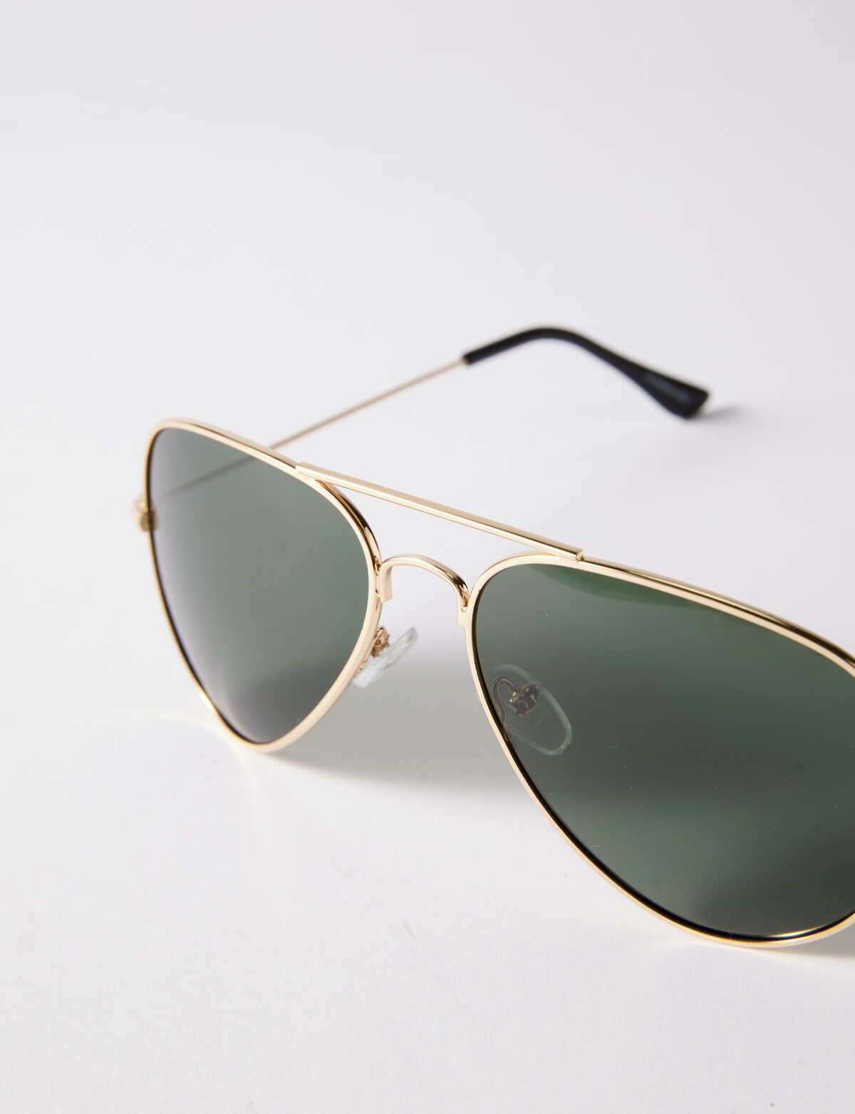 Gasoline Aviator Sunglasses, Gold - Sunglasses