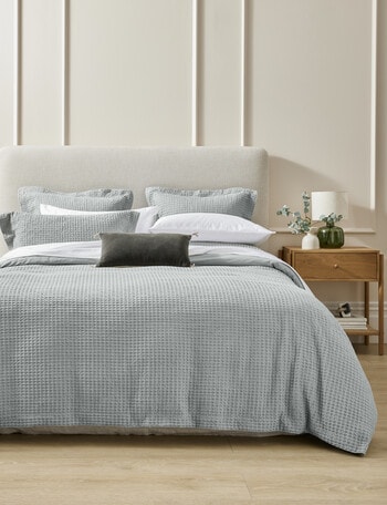 Kate Reed Lara Waffle Duvet Cover Set, Blue product photo