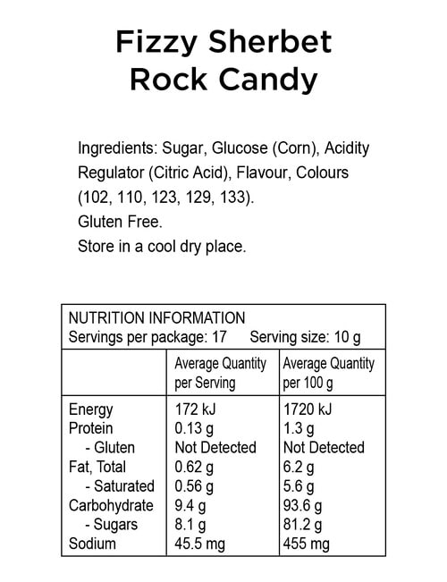 Random Harvest Fizzy Sherbet Rock Candy, 180g product photo View 02 L