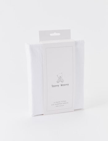 Teeny Weeny Co-Sleeper Fitted-Cotton, 2-Pack, White product photo