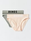 Bonds Rib Bikini Brief, 2-Pack, Tea Party & Grey Marl, 6-16 product photo