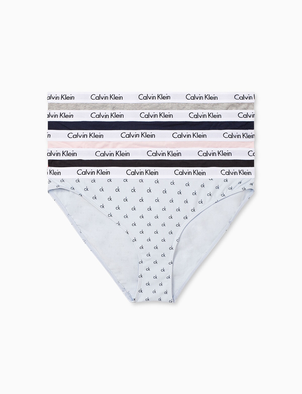 Calvin Klein Underwear Form 5-Pack Stretch-Cotton Bikini Panties