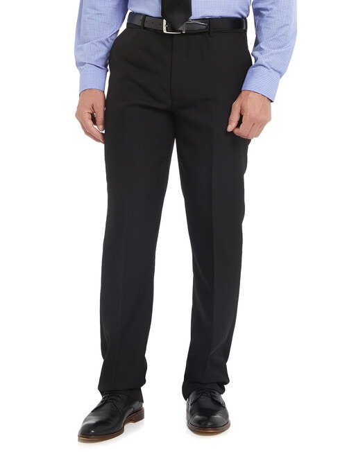 Savane Flat Front Pant, Black, 77cm Leg Length - Suit Jackets & Pants