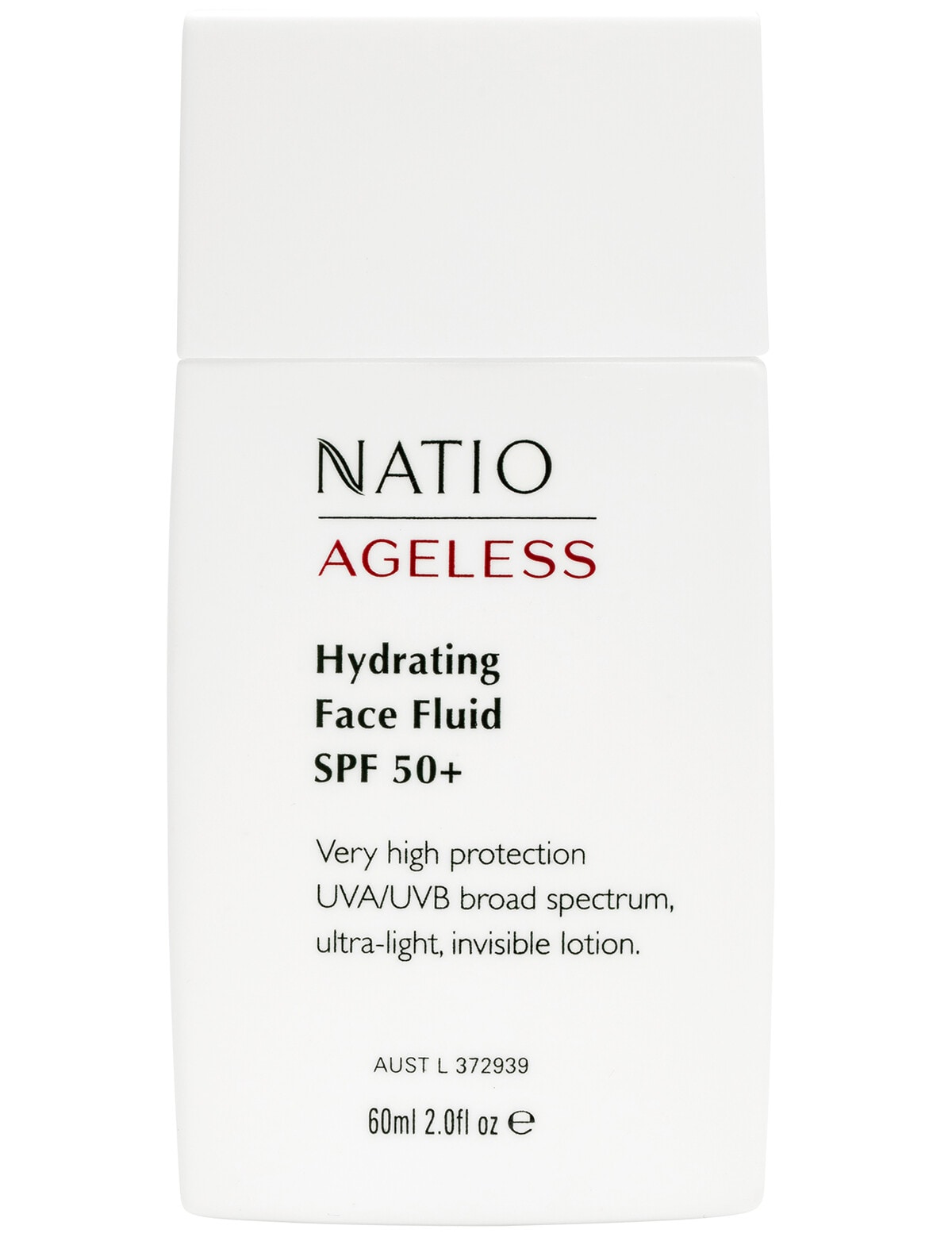 Natio Ageless Hydrating Face Fluid SPF 50+, 60ml - Moisturisers, Serums &  Anti-aging