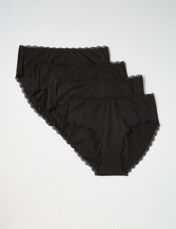 Lyric Hi-Cut Briefs, 4-Pack, Black, 8-26 product photo