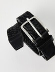 L+L Leather Woven Plait Belt, Black product photo View 02 S