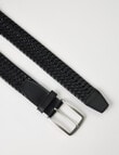 L+L Leather Woven Plait Belt, Black product photo View 03 S