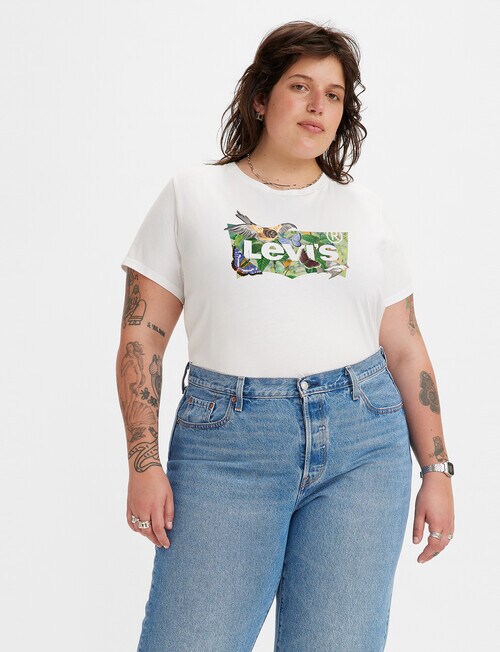 Levis Plus Perfect Tee P, Whiterinted Logo - Tops