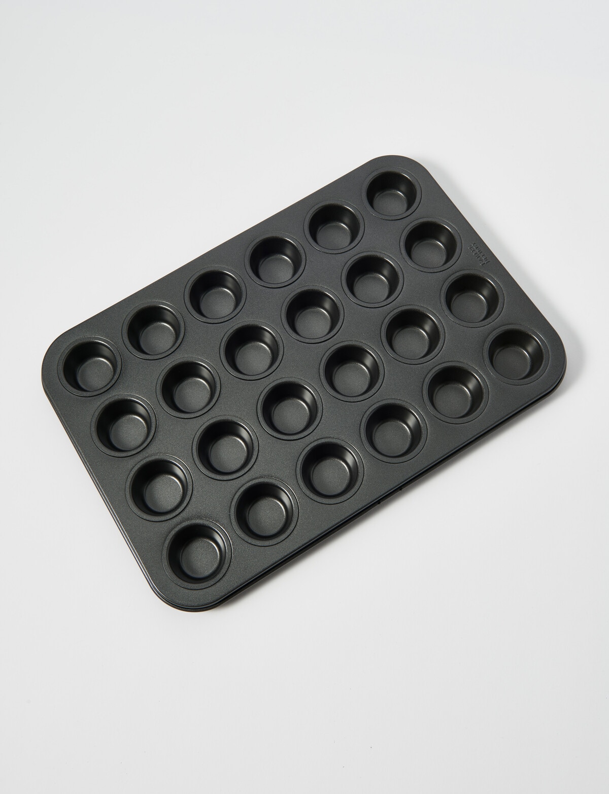 Baker's Friend 24-Cup Nonstick Steel Mini Muffin Pan in Grey