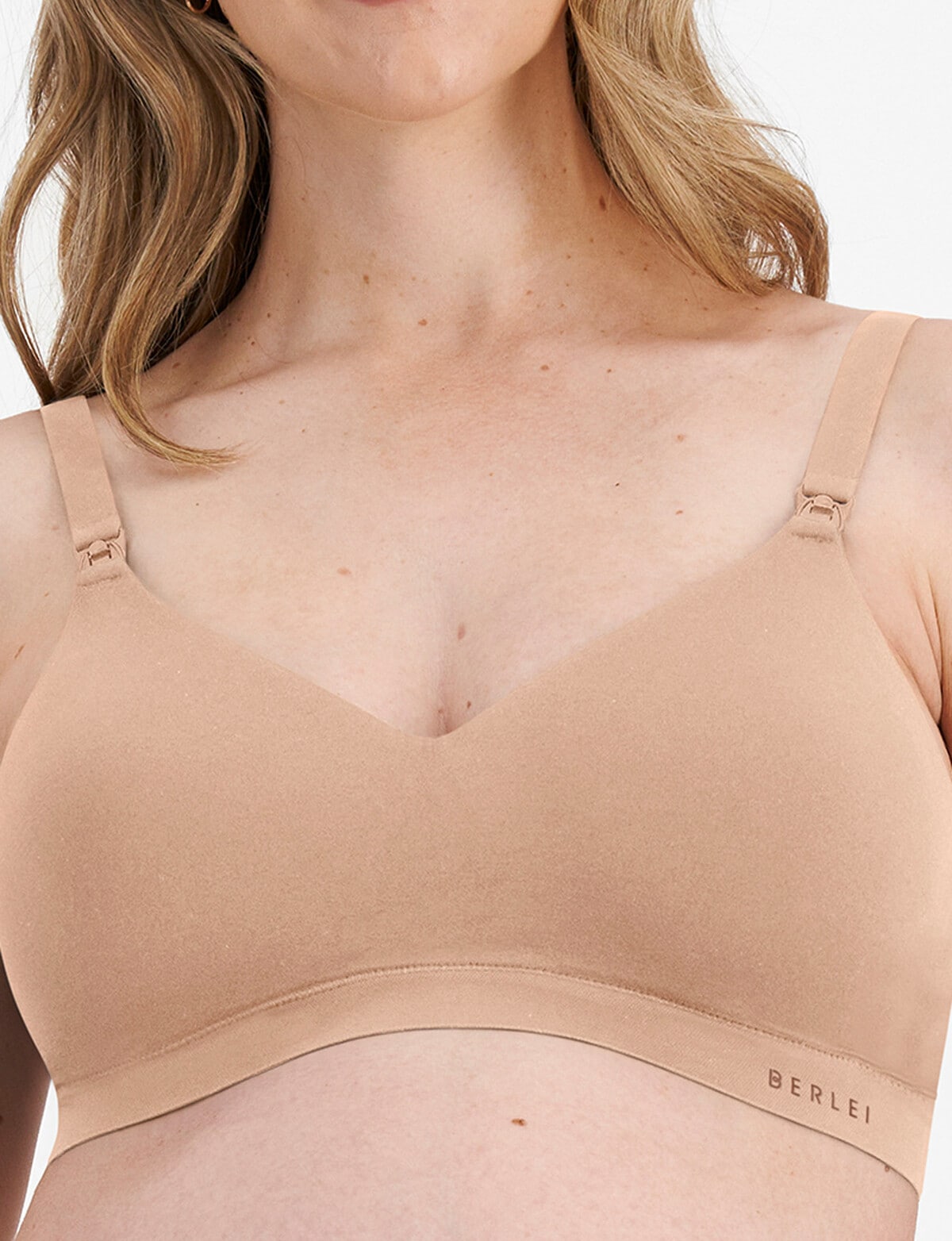 Average Busted Seamless Maternity And Nursing Bra (a-d Cup Sizes) - Nude, L