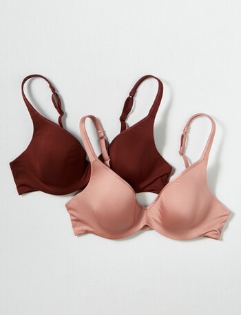 Berlei Barely There Bra, 2-Pack, Dusty Mauve & Deep Rosewood product photo