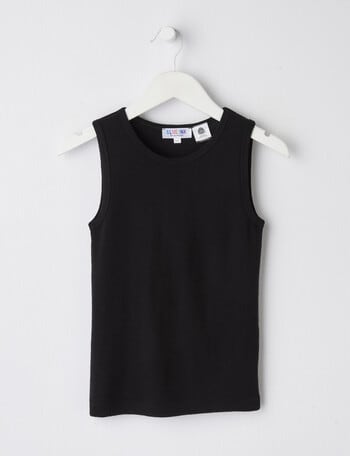 Blue Ink Merino Unisex Singlet, Black, 3-7 product photo