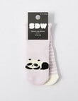 Simon De Winter Panda Terry Roll Top Socks, 2-Pack, Purple product photo View 02 S
