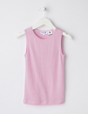 Blue Ink Merino Unisex Singlet, Dusty Pink, 3-7 product photo