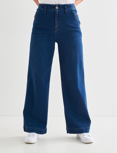 Denim Republic Wide Leg Jean, Titanic Blue product photo