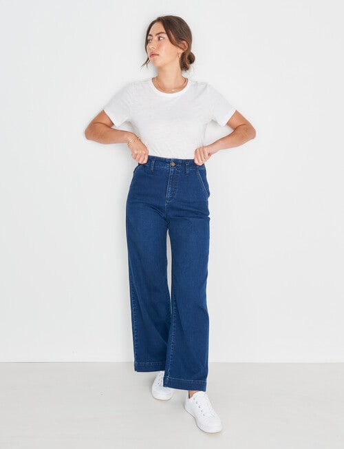 Denim Republic Wide Leg Jean, Titanic Blue product photo View 05 L