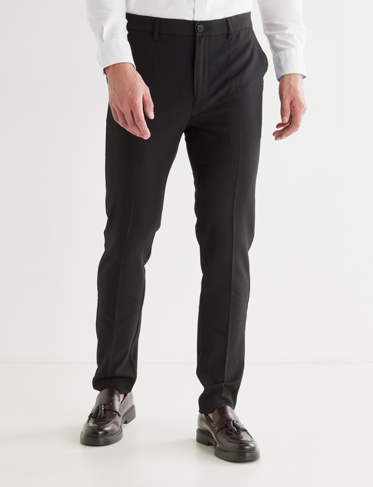 TEXTURED TROUSERS - Black