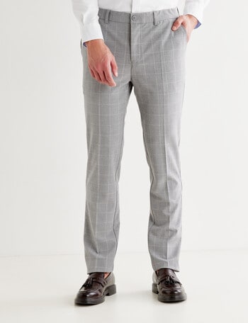 Buy WES Formals Grey Checkered Carrot-Fit Trousers from Westside