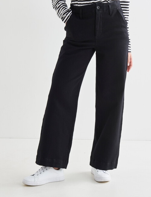 Denim Republic Wide Leg Jean, Black product photo