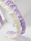 Mac & Ellie Scrunchie Headband, 2-Piece, Purple & Ivory product photo View 03 S