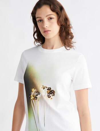 Calvin Klein Floral Photoprint Tee, White product photo