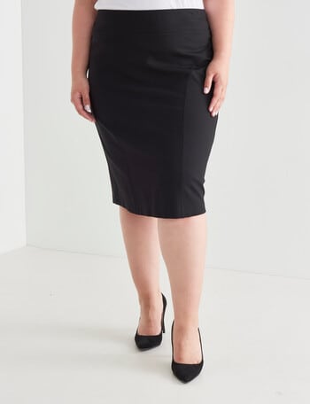 Studio Curve Collection Ponte Pencil Skirt, Black product photo
