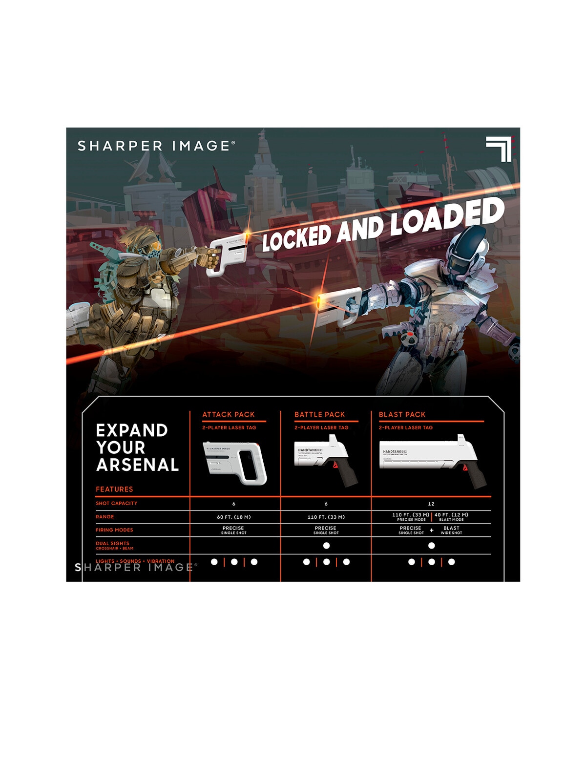 Sharper Image Laser Tag Electronic 2 Player Game Set for sale online