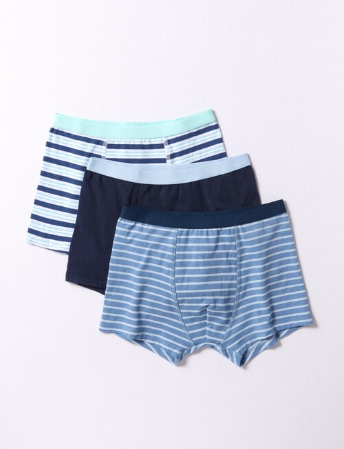Blue Ink Trunks, 3-Pack, Stripes, 2-16 - Underwear