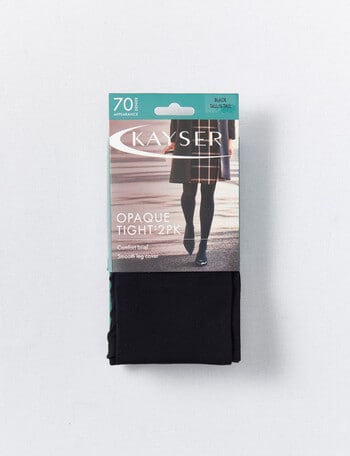 Kayser Opaque Tight, 50 Denier, 2-Pack, Black - Hosiery