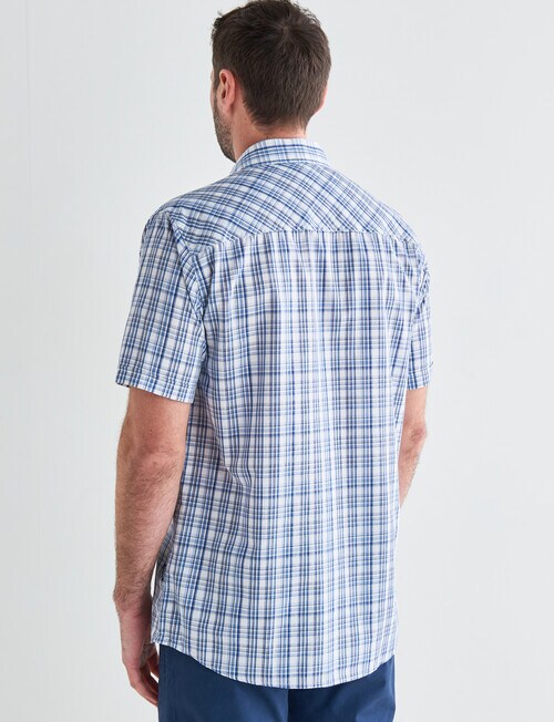 Chisel Mason Short Sleeve Shirt, White & Blue - Casual Shirts