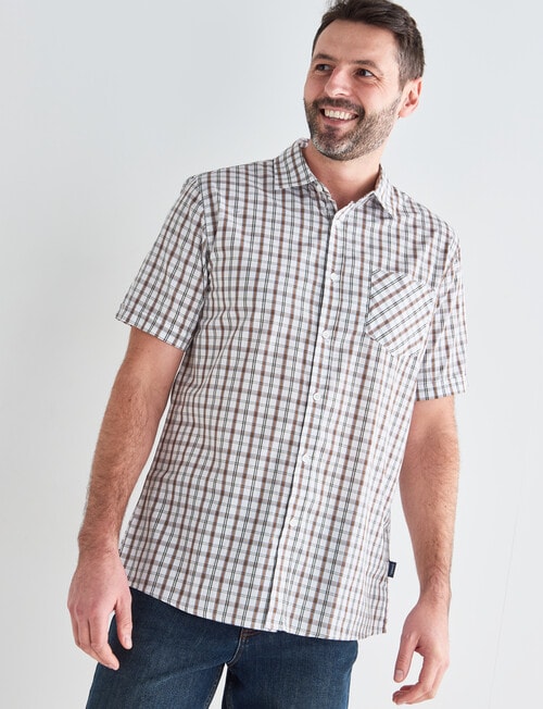 Chisel Mason Short Sleeve Shirt, Taupe - Casual Shirts