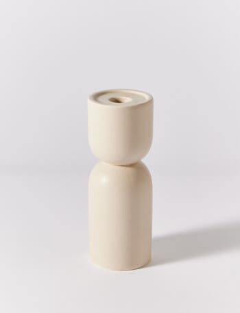 M & Co Rip Candle Stick Holder, Large, Sand product photo