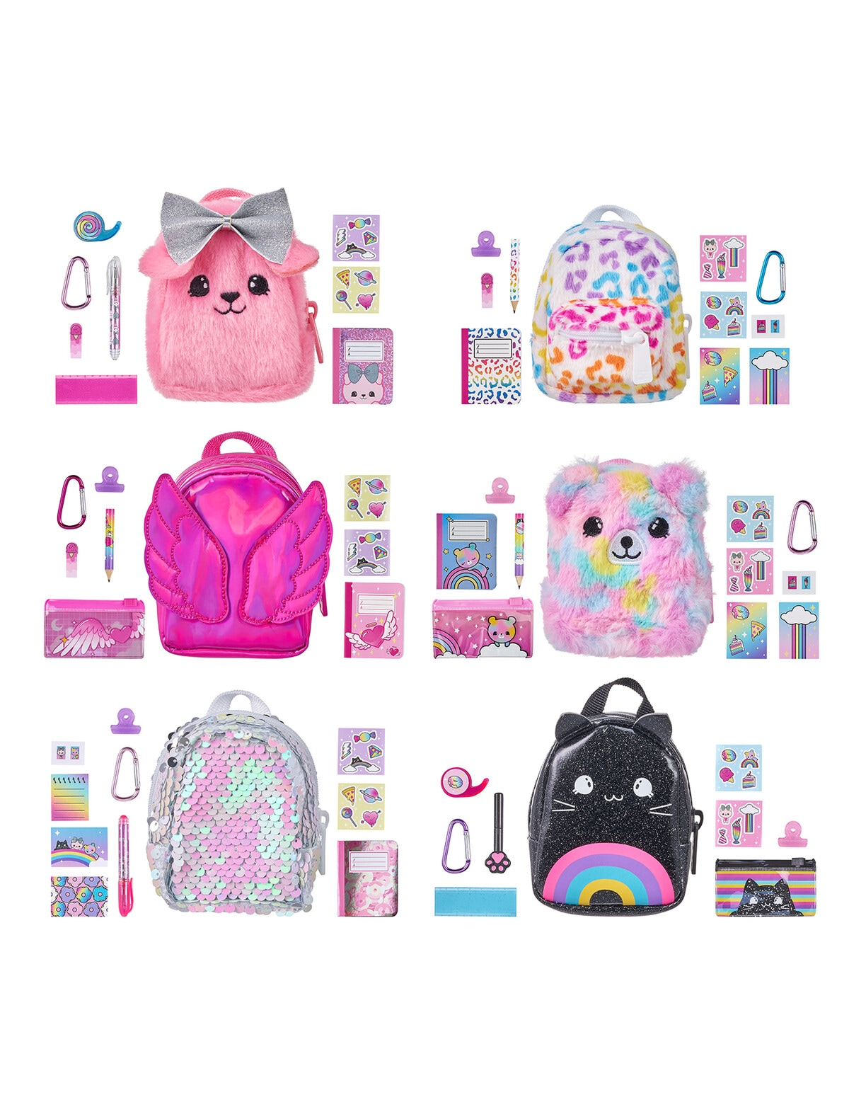 Real Littles Girl's 3-Pack Bundle Backpacks 