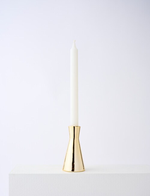 Home Of Christmas Luxe Candlestick Holder, Gold, Medium - Room Decorations
