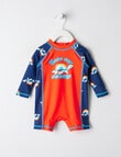 Teeny Weeny Save Our Oceans Long-Sleeve Rash Suit, Red product photo