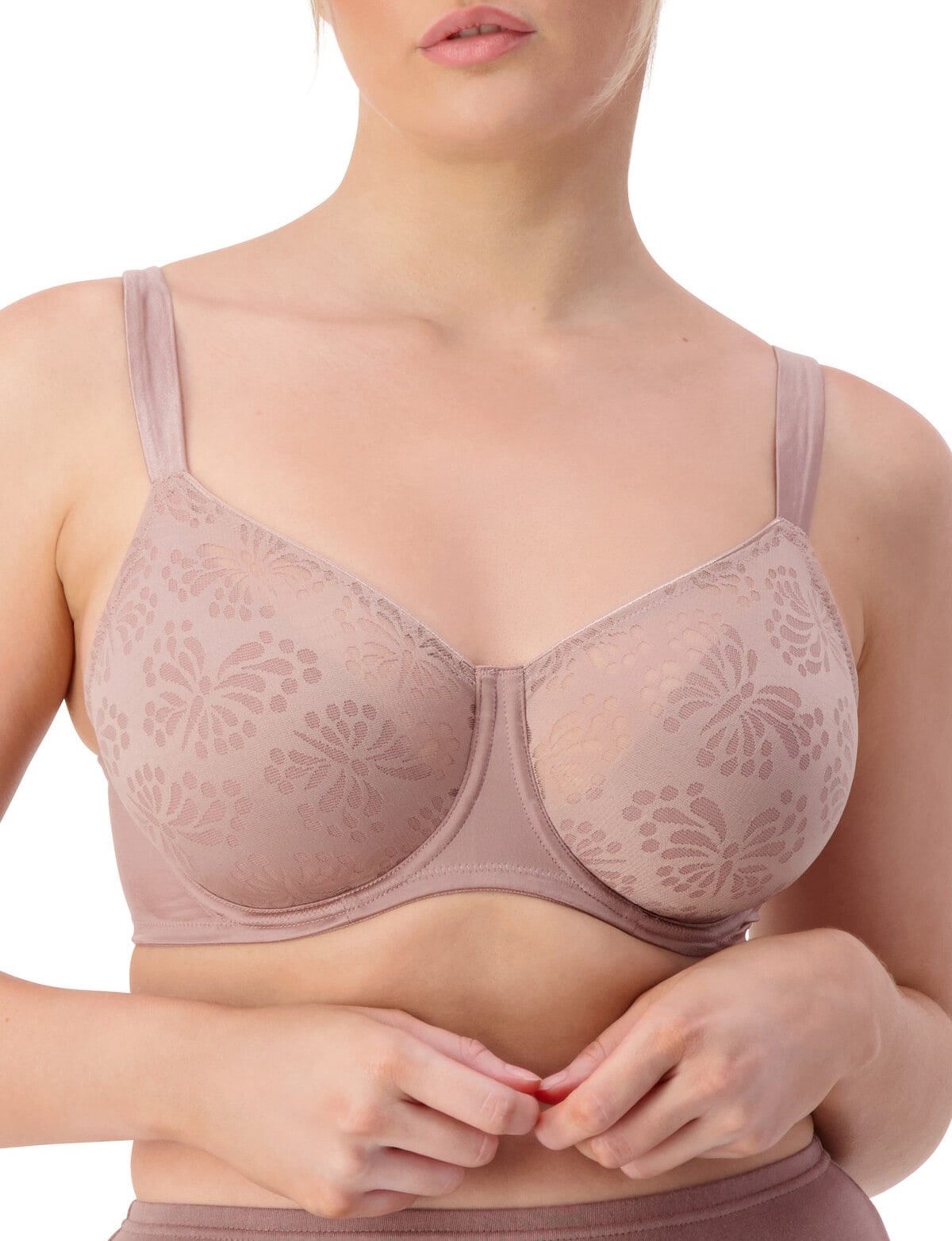 61466-Signature Total Support Lacy Full Cup Minimiser Bra Skin – Juliet  India