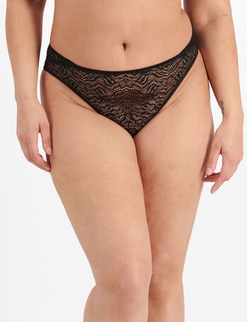Berlei Because Lace Hi Bikini Brief, Black, 8-24 product photo