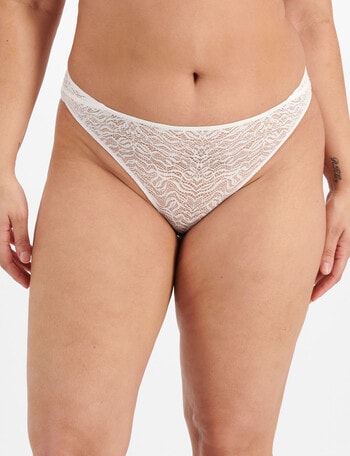 Berlei Because Lace Hi Bikini Brief, White, 8-24 product photo