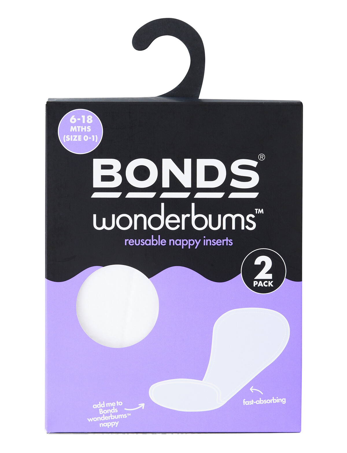 Bonds Wonderbums Nappy Insert, 2-Pack - Childrens Red Dot