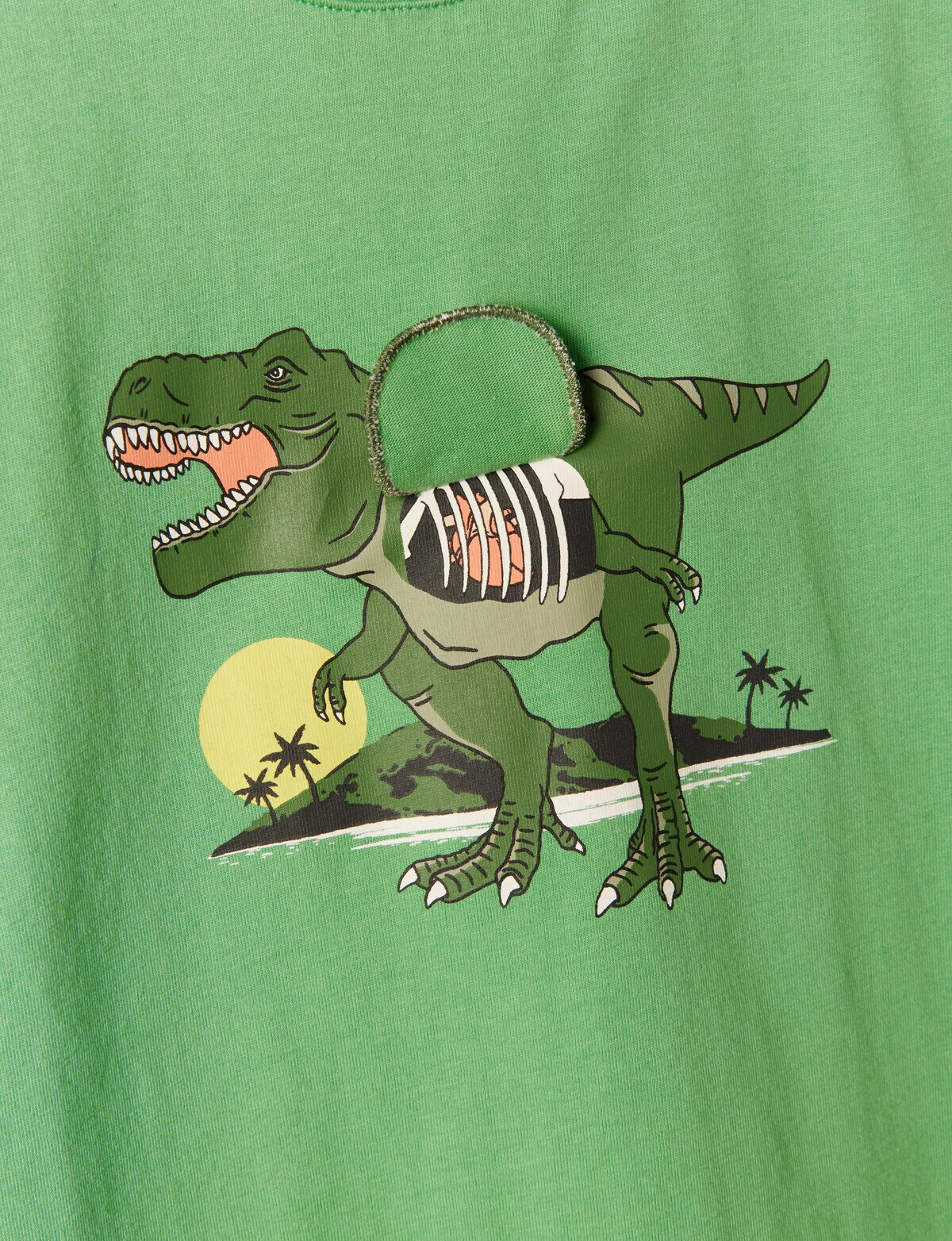 Mac & Ellie Dino 3D Tummy Short Sleeve Tee, Green - T-Shirts & Shirts