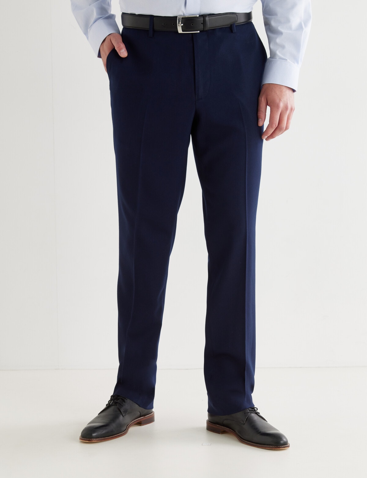 Chisel Formal Classic Herringbone Flat Front Pant, Navy - Suit Jackets ...