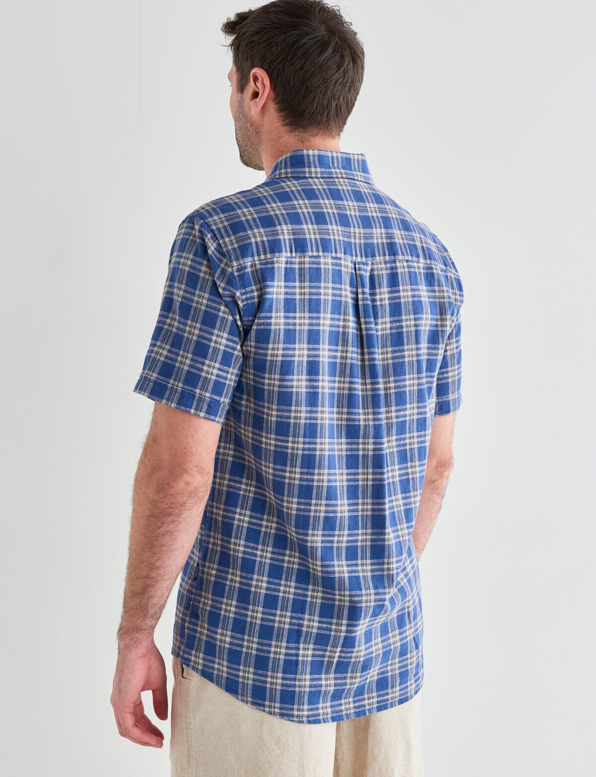 Men's Linen-Blend Button-Up Shirt, Men's Clearance
