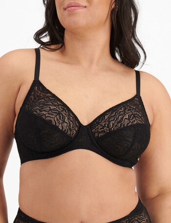 Berlei Because Lace Lightweight Bra, Black, B-F product photo
